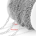 Catena a O argento in acciaio inossidabile da 4mm per creazione gioielli fai da te - 0.8x4mm / Argento