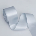 Light blue satin ribbon roll with a soft metallic sheen for wedding decor and crafts - 4cm Wide x 20m Long / Silver