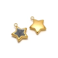 Star-shaped gold stainless steel pendants with grey marble enamel and polished finish - Gold Pentagram Black