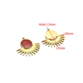 Gold stainless steel sunburst star pendant with red glitter inlay and hole size details - 25*24mm / Gold Sun Red