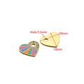 Pendentif cœur en émail arc-en-ciel en acier inoxydable doré pour bijoux DIY - Gold Heart Green Multicolor