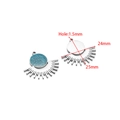 Pendentif étoile en acier avec paillettes bleues et mesures précises du bijou - Soleil d'Acier Bleu