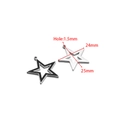 Pendentif en forme d'étoile en acier inoxydable émaillé noir avec dimensions précises - Pentagramme Creux d'Acier Noir