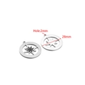 Pendentif étoile boussole 28mm en acier inoxydable avec trou 2mm pour bijoux DIY - Étoile Ronde Creuse d'Acier Noir