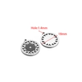 Pendentif étoile de 18mm en acier inoxydable avec émail noir pour création bijoux - Soleil Rond Creux d'Acier Noir