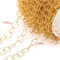 18K gold plated stainless steel 16mm round link chain for DIY jewelry making with 1.2mm wire - 1.2x16mm Starry Sky Round Chain / Gold