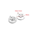 Pendentif fleur de sakura creux en acier inoxydable de 20 mm pour bijoux DIY - Fleur Ronde Creuse d'Acier Blanc