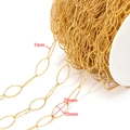 Golden marquise eye chain link spool for DIY jewelry making with 20mm oval rings - 1x10x20mm Starry Sky Marquise Oval Chain / Gold