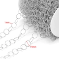 Silver stainless steel textured 14mm round link chain for DIY jewelry making - 1x14mm Starry Sky Round Chain / Steel