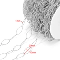 Silver stainless steel marquis link chain for DIY jewelry making 10x20mm roll - 1x10x20mm Starry Sky Marquise Oval Chain / Steel