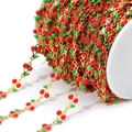 Catena in acciaio inossidabile con ciliegie smaltate per creazione gioielli fai-da-te - Ciliegia Rossa