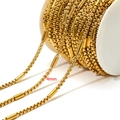 4mm gold-plated stainless steel bead and tube DIY jewelry chain on white spool - Gold