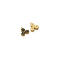 Gold-plated clover pendant with black drop-shaped stones and integrated hanging loop - Gold Teardrop - Black