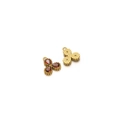 Three-leaf clover gold pendant with deep red pear-cut gems for DIY necklaces - Gold Teardrop - Orange
