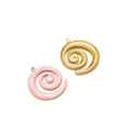 Goldene Spiralanhänger mit rosa Emaillierung für die DIY Schmuckherstellung - Gold Linksspirale Emaille Anhänger-Hellrosa