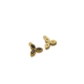 Gold-plated heart-shaped pendant with three marquise-cut black gemstones and bail - Gold Oval Eye - Black