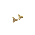 Gold-plated clover charms with marquise cubic zirconia for DIY jewelry making - Gold Oval Eye - White