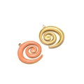 Spiralanhänger aus Edelstahl in Gold und Pink mit Emaille-Tropföl-Design - Gold Linksspirale Emaille Anhänger-Orange
