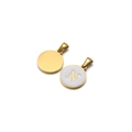 Gold stainless steel letter N pendant with white enamel inlay for DIY necklace jewelry - Letter N / White