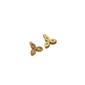 Three-leaf clover pendant in gold-plated finish with marquise-cut pink stones - Gold Oval Eye - Pink