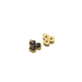 Clover heart pendant set with black stones and gold-plated stainless steel finish - Gold Heart - Black