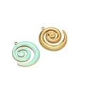 Spiral-Anhänger aus Edelstahl in Gold und Minzgrün-Emaille mit Marmor-Effekt für Schmuck - Gold Rechtsspirale Emaille Anhänger-Hellgrün
