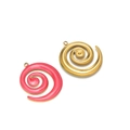 Spiral-Anhänger aus Edelstahl in Gold und Rosa Emaille für DIY-Schmuckherstellung - Gold Rechtsspirale Emaille Anhänger-Weinrot
