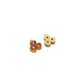 Gold-plated clover pendant featuring three heart-shaped reddish-brown zircon stones - Gold Heart - Orange