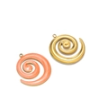 Spiralförmige Schneckenanhänger aus Goldmetall und korallenrosa Emaille für DIY-Schmuck - Gold Rechtsspirale Emaille Anhänger-Orange