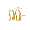 Crochets de boucles d'oreilles DIY en acier 316L plaqué or, 12x9mm avec trou 1,4mm - Crochet Plat 12*9mm (Gravure 316L Simple Face) / Or