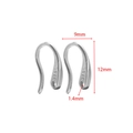 Crochet d'oreille en acier inoxydable 316L argenté avec dimensions de 12x9 mm - Crochet Plat 12*9mm (Gravure 316L Simple Face) / Acier