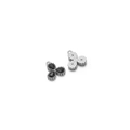 Three-leaf clover pendant in silver finish with black heart-shaped zircon inlays - Steel Teardrop - Black