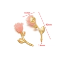 Pendentif rose en résine rose et tige en métal doré pour la création de bijoux - Rose Rose (F2587)