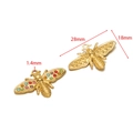 Pendentif abeille doré avec strass colorés et dimensions de 28mm de long - Abeille Or Multicolore (F2684)