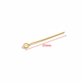Golden 25mm stainless steel eye pins for DIY jewelry making and beaded earring accessories - Eye Pins / 25mm / Gold