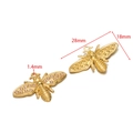 Pendentif abeille doré avec cristaux marron pour création de bijoux DIY 28mm - Abeille Or Champagne (F2684)