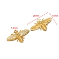 Pendentif abeille dorée avec ailes en cristal pour bijoux DIY et accessoires 28x18mm - Abeille Or Blanc (F2684)