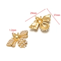 Pendentif abeille avec perles blanches plaqué or 37mm pour la fabrication de bijoux DIY - Abeille Or Perle Artificielle (F2684)