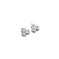 Three-leaf clover pendant with heart-shaped clear zircons in silver finish for DIY jewelry - Steel Heart - White
