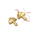 Pendentif champignon doré avec strass et points métalliques pour bijoux DIY - Champignon Or Strass Blanc (F2690)