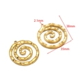 Pendaglio in acciaio inossidabile dorato con trama a spirale e smiley sole 35mm per gioielli - Spirale Cava Pressata a Olio 38*35mm Foro 2.1mm Oro