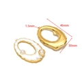 Lot de pendentifs ovales martelés dorés et émail blanc pour bijoux DIY 46mm - Ovale Creux Perle Artificielle Blanc (F2684)