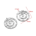 Ciondolo a spirale ondulata in acciaio inox argento 38x35mm per creare gioielli - Spirale Cava Pressata a Olio 38*35mm Foro 2.1mm Color Acciaio