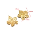 Ciondolo a forma di fiore solare in acciaio inossidabile placcato oro 18K da 31x35mm - Foglia Rigata 35*31mm Foro 1.4mm Grande Oro