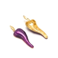 Deep purple chili pepper pendant in gold stainless steel for creative DIY jewelry making - Purple Chili (55.5*17.5mm)