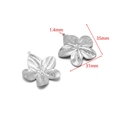 Ciondolo sole fiore argento 35x31mm in acciaio inossidabile con trama radiale gioielli - Foglia Rigata 35*31mm Foro 1.4mm Grande Color Acciaio