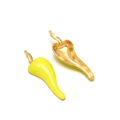 Chili pepper pendant charm in yellow enamel and gold finish with top hanging loop - Yellow Chili (55.5*17.5mm)