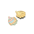 Golden and colorful enamel scallop shell charms for handmade DIY necklace jewelry making - Multicolor Shell (32*24mm)