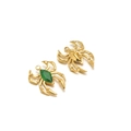 Golden spider pendant with green gemstone and plain gold spider charm for jewelry making - Green Spider (19*15mm)