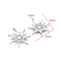 Ciondolo sole in acciaio inossidabile argento da 36mm per creazione di gioielli - Sole Liscio 36*33mm Foro 1.8mm Color Acciaio